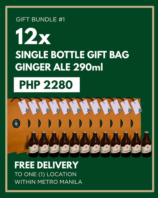 12 PCS - Single Gift Bag of Ginger Ale (290ml Single Serve)