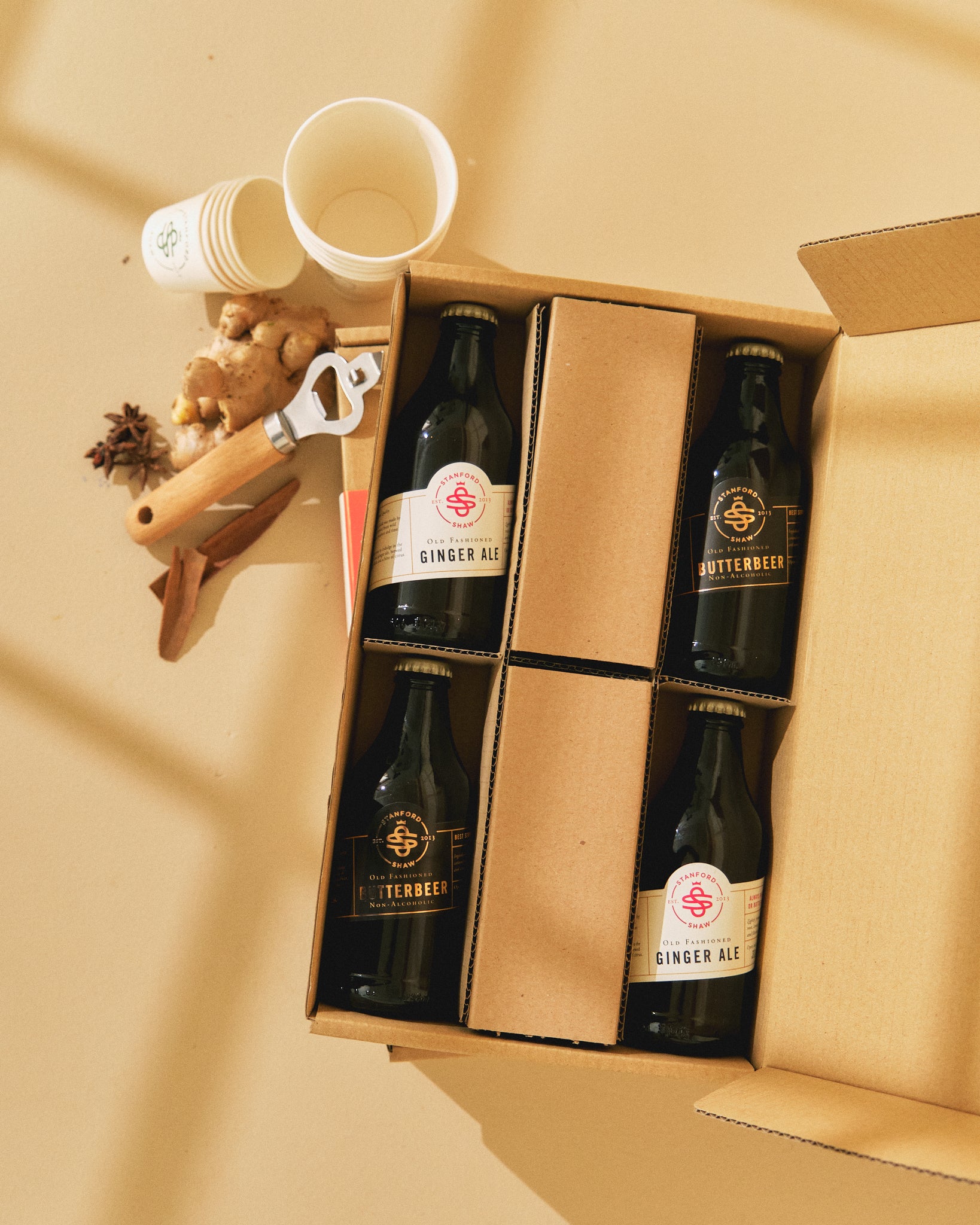 Box of 4 (Ginger Ale or Butterbeer) Stanford Shaw